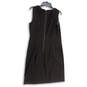 NWT Womens Black Back Zip Round Neck Sleeveless Shift Dress Size 12 image number 2