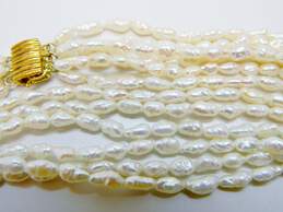 Romantic 14k Yellow Gold 6 Strand Pearl Necklace 41.0g alternative image
