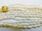 Romantic 14k Yellow Gold 6 Strand Pearl Necklace 41.0g image number 2