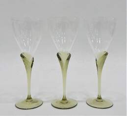 Rosenthal Studio Line Papyrus Green Tulip Stem Wine Goblets Glasses Set of 3