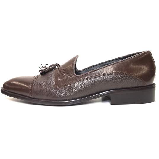 Giorgio Brutini 172882 Brown Leather Tassel Loafers Men's Size 9W image number 1