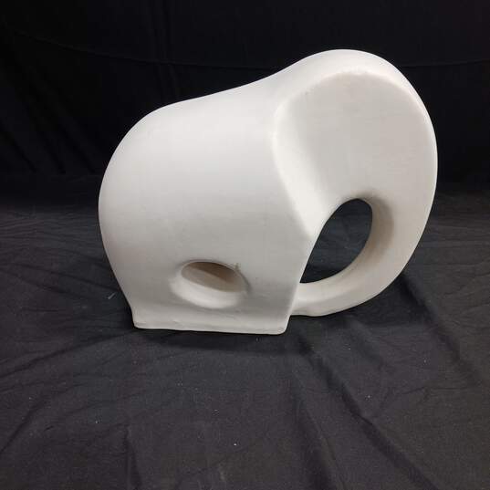 Ceramic Or Porcelain White Elephant Statue (5.8lbs) image number 1