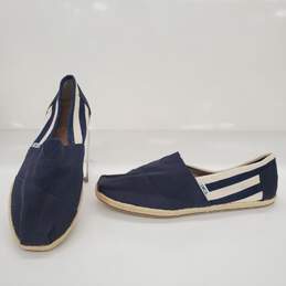 Toms Women's Navy Stripe Classic Slip On Shoes Size 11