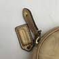 Coach Womens Gold Beige Signature Cosmetic Coin Purse Makeup Bag Wallet image number 4