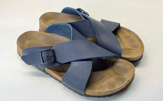 Birki's Women's Navy Cross Strap Comfort Sandals Size 10 image number 4