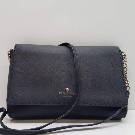 Kate Spade Genuine Saffiano Leather Crossbody Chain Strap Fold Over image number 1