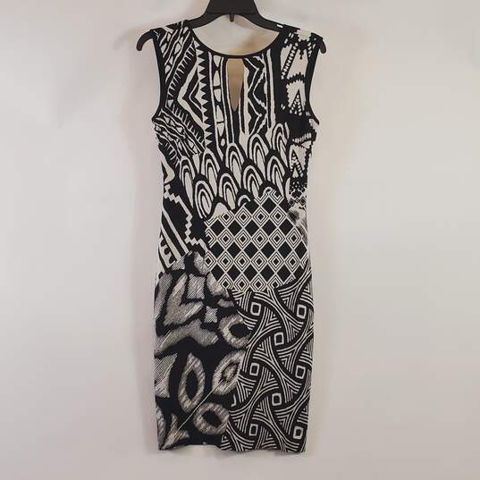 Caché Women Black/White Graphic Dress M NWT image number 1