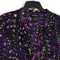 Womens Purple Animal Print Ruffle Split Neck Artsy Blouse Top Size 22/24 image number 3