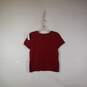 Womens Knitted Crew Neck Short Sleeve Sweater Top Size Large image number 2