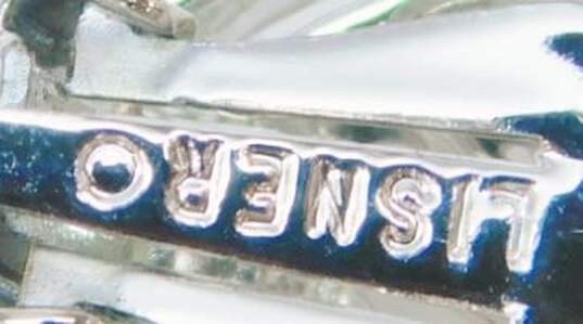 Vintage Lisner Pinecone & Leaves Silver Tone Clip-On Earrings & Panel Bracelet 44.7g image number 5