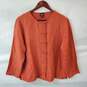 Eileen Fisher Burnt Orange Linen Blouse in Size Medium image number 1