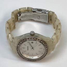 Designer Fossil ES-2670 Rhinestone Analog White Dial Quartz Wristwatch alternative image