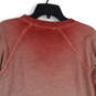 Womens Red Crew Neck Long Raglan Sleeve Pullover Sweatshirt Size Medium image number 4
