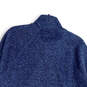 Mens Blue Heather Mock Neck Long Sleeve Quarter Zip Pullover Sweater Size L image number 4