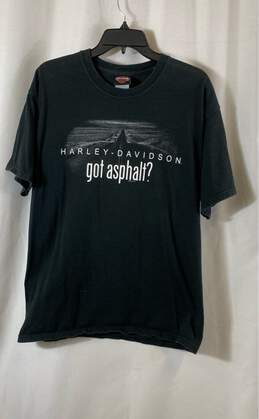 Harley-Davidson Mens Black Cotton Short Sleeve Graphic Print T-Shirt Size Large