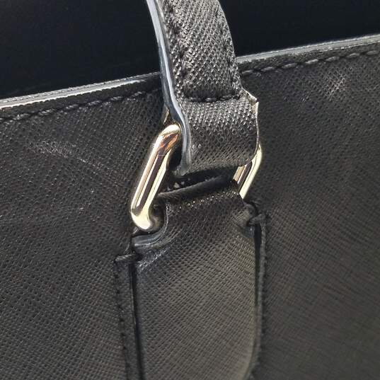 Kate Spade Black Leather Shopper Zip Tote Bag image number 7
