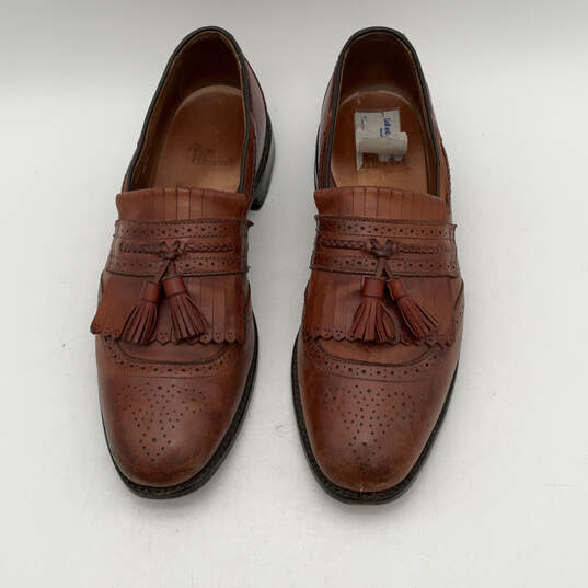 Mens Cody 1849 Brown Leather Calfskin Tassel Slip-On Loafer Shoes Size 10.5 image number 4