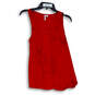Womens Red Ruffle Front Sleeveless Scoop Neck Pullover Tank Top Size XS image number 1
