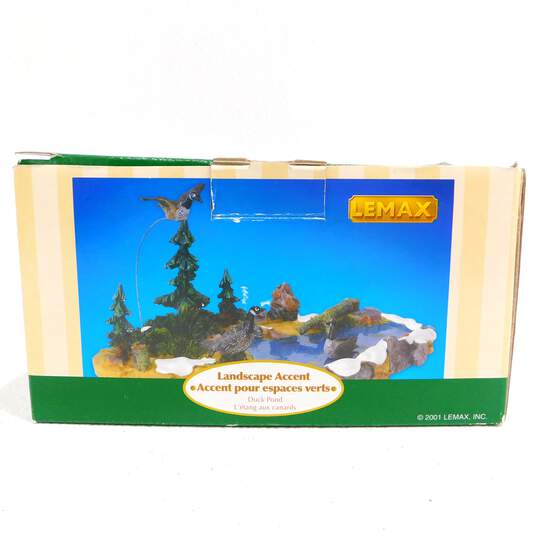 LEMAX LANDSCAPE DUCK POND W/3 GEESE 2001 W/BOX VILLAGE COLLECTION image number 2