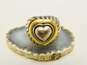 David Yurman 925 & 18K Gold Accent Domed Heart Ridged Swirl Band Ring 10.9g image number 1
