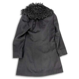 Womens Gray Faux Fur Collar Long Sleeve Front Pockets Peacoat Size 4 alternative image