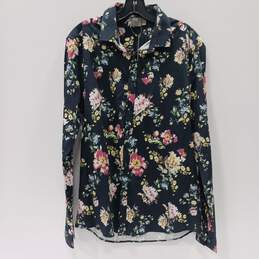 Men's Floral Button-Up Shirt Size Large