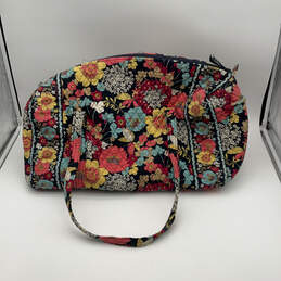Womens Multicolor Floral Quilted Double-Handed Classic Rectangle Duffel Bag alternative image