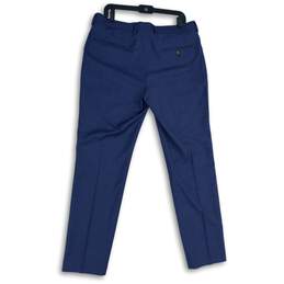 J.Crew Mens Blue Flat Front Slash Pocket Straight Leg Dress Pants Size 34X32 alternative image