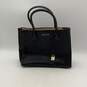 Michael Kors Womens Black Leather Inner Pocket Double Top Handle Handbag Purse image number 1