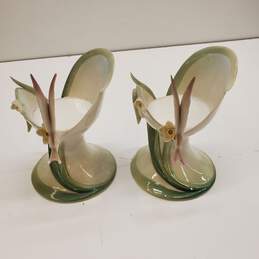 Franz Porcelain Vintage Ceramic Art Butterfly Candle Holders alternative image