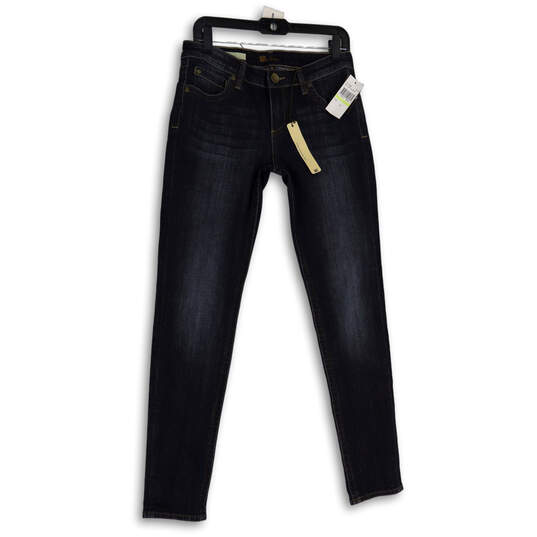 NWT Womens Blue Denim Medium Wash Five Pocket Design Skinny Jeans Size 4 image number 1