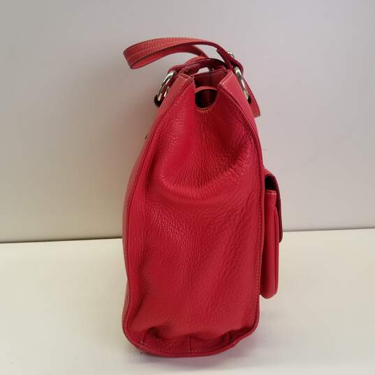Medium RED LEATHER BAG Leather Tote Bag Leather Shoulder 