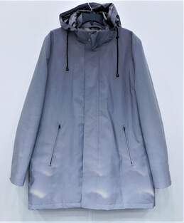 Mens Silver Reflective Hooded Rain Coat Mens SZ 44R