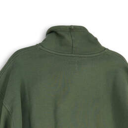 Womens Green Cargo Utility Pocket Mock Neck Pullover Sweatshirt Size M