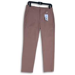 NWT Mary Crafts Womens Pink Flat Front Slash Pocket Ankle Leg Chino Pants Size 6