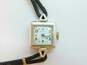 Ladies VTG Bulova 18K White Gold Case 23 Jewels Black Corded Wrist Watch 9.6g image number 5
