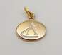 10k Yellow Gold Enamel A Initial Service Pendant 1.7g image number 1