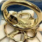 Designer Kate Spade Gold-Tone Beaded Cream Enamel Flower Pearl Band Ring image number 4