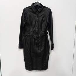 White House Black Market Women's Black LS 3/4 Snap Belted Dress Size 8