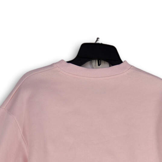 NWT Womens Pink Crew Neck Long Sleeve Pullover Sweatshirt Size Small image number 4