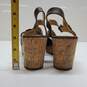Clarks Maritsa Nila Wedge Women's Sandals Khaki Leather Platform Heels Size 8.5 image number 5