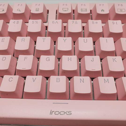Pink iRocks K71M RGB Illuminated Mechanical Keyboard For Parts/Repair image number 2