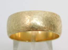 14K Gold Brushed Textured Wide Wedding Band Ring 9.7g