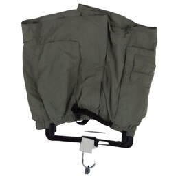 Mens Gray Flat Front Dark Wash Pockets Elastic Waist Cargo Shorts Size 40-42