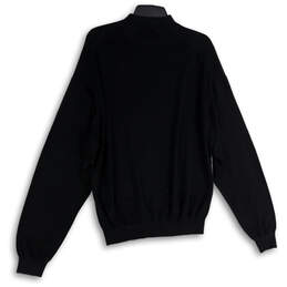 Mens Black Knitted Mock Neck Long Sleeve Pullover Sweater Size Large alternative image