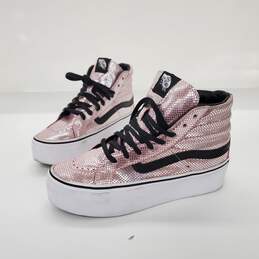 Vans Unisex Sk8-Hi Metallic Pink Platform Shoes Size 5 M | 6.5 W