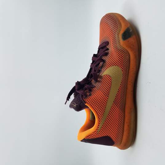 Nike Kobe 10 Sneaker Men's Sz 10 Orange/Burgundy image number 1