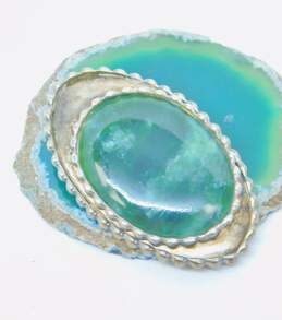 Artisan 925 Sterling Silver Abstract Abalone & Scrolled Serpentine Brooch Pins 35.0g alternative image