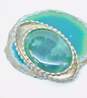 Artisan 925 Sterling Silver Abstract Abalone & Scrolled Serpentine Brooch Pins 35.0g image number 2