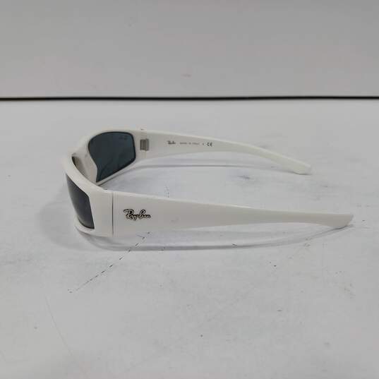 White Ray-Ban Sunglasses w/ Black Leather Case image number 2